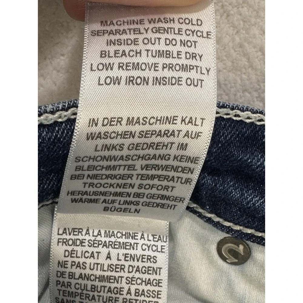 True Religion Geno Jeans Men 40x32 Blue Relaxed Slim Distress Whiskered Denim‎